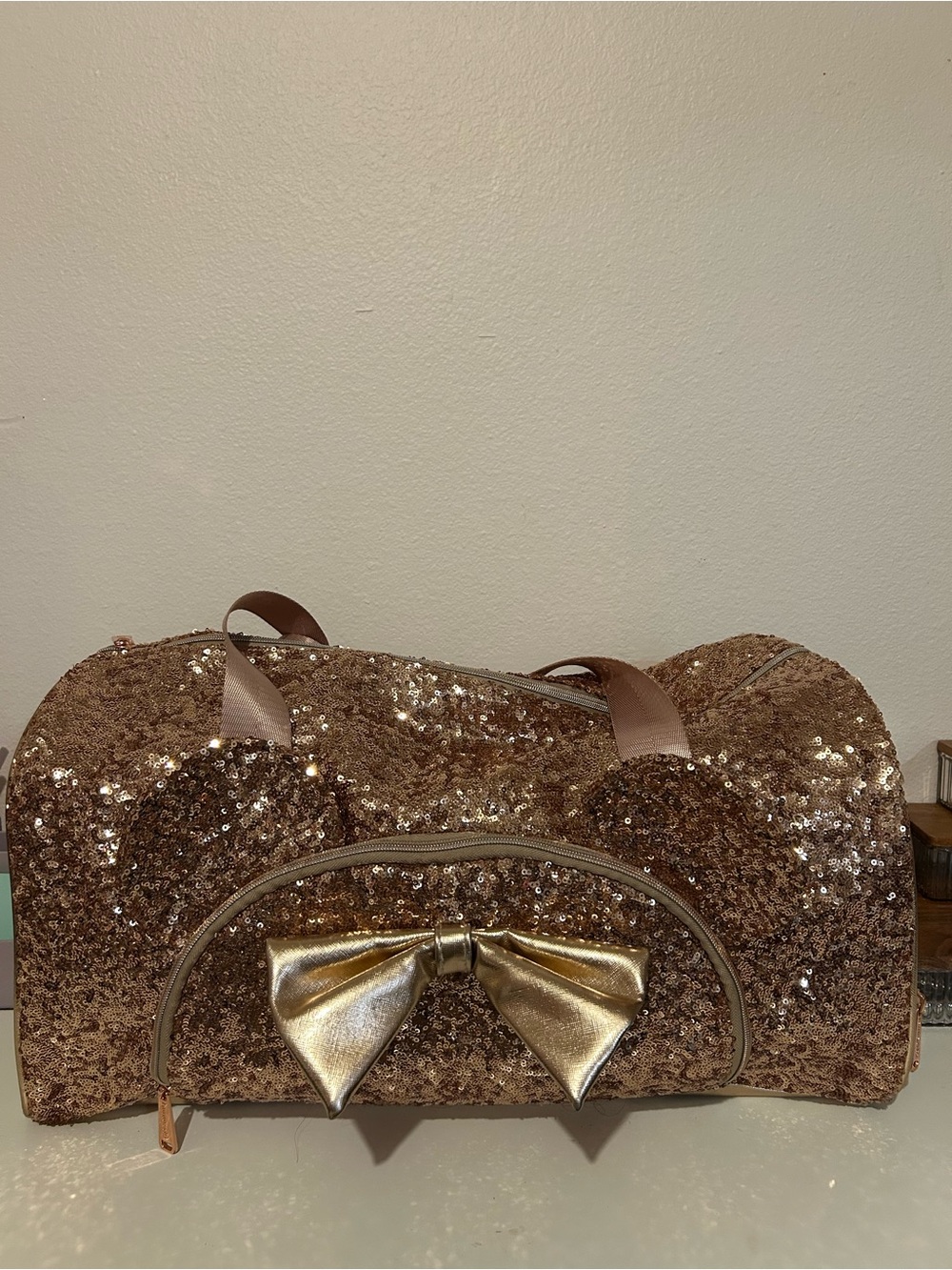 Limited edition rose gold Minnie Mouse duffle bag